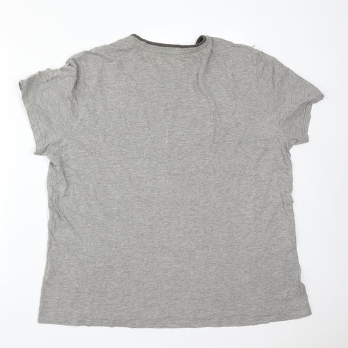 George Mens Grey  Cotton  T-Shirt Size XL Round Neck