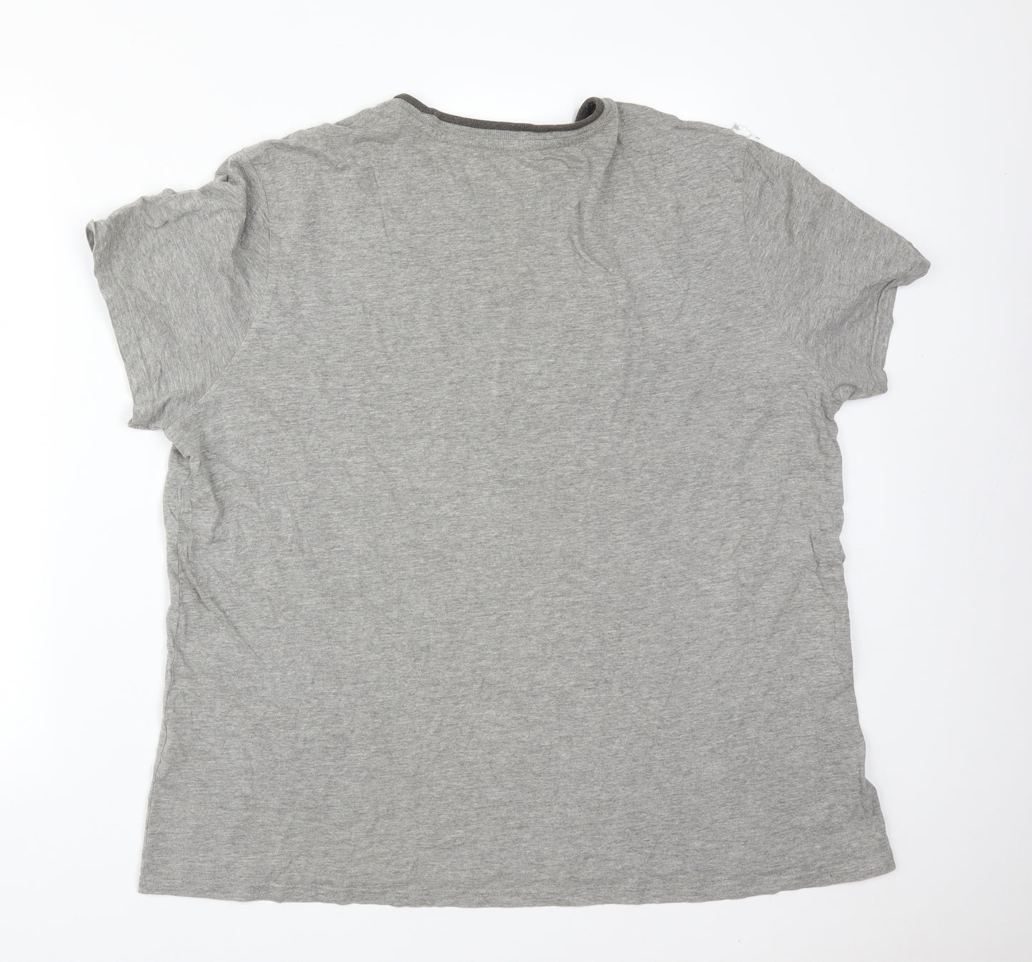 George Mens Grey  Cotton  T-Shirt Size XL Round Neck