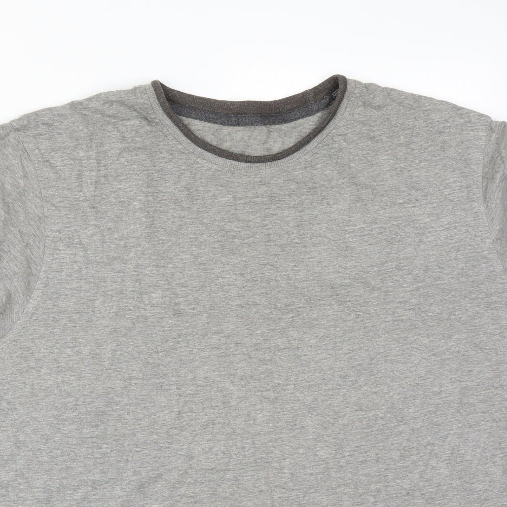 George Mens Grey  Cotton  T-Shirt Size XL Round Neck