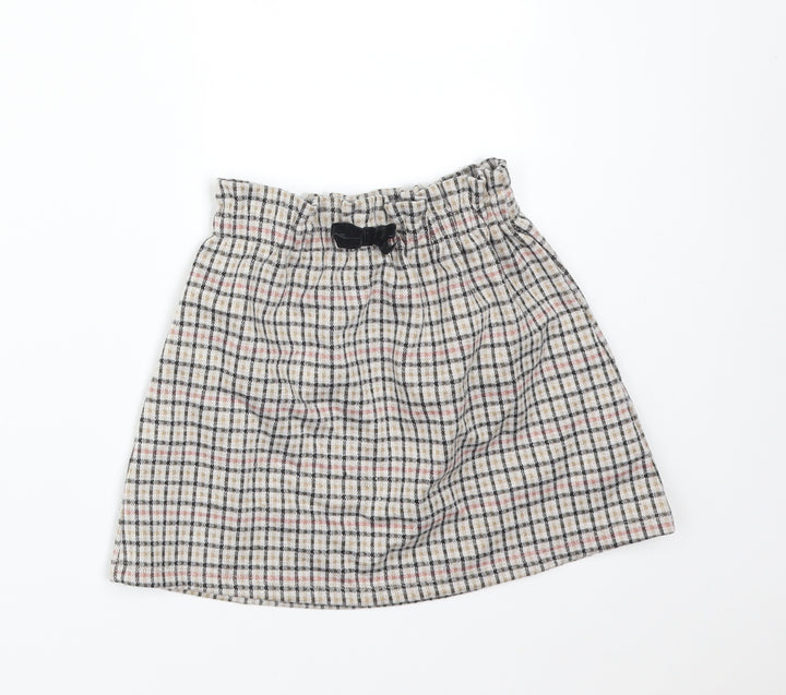 Primark Girls Multicoloured Check Polyester Straight & Pencil Skirt Size 3-4 Years Regular