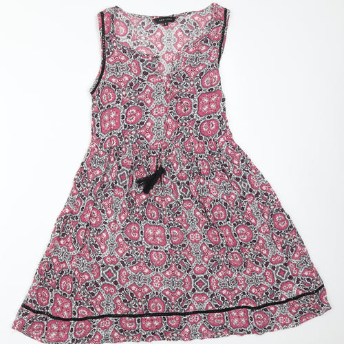 New Look Womens Multicoloured Floral Viscose A-Line  Size 6 V-Neck