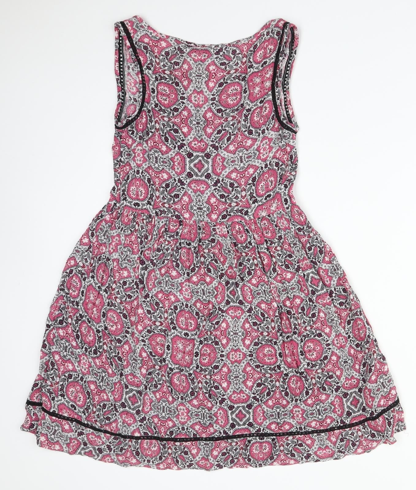 New Look Womens Multicoloured Floral Viscose A-Line  Size 6 V-Neck