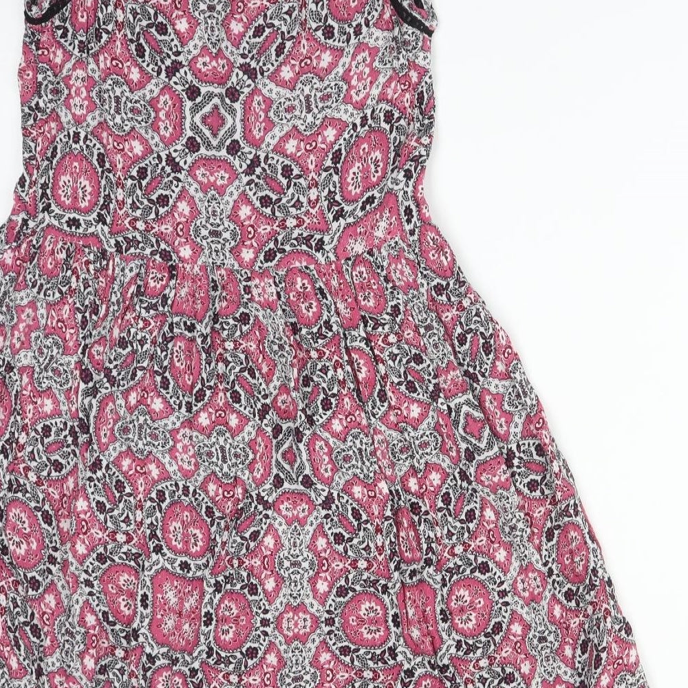 New Look Womens Multicoloured Floral Viscose A-Line  Size 6 V-Neck