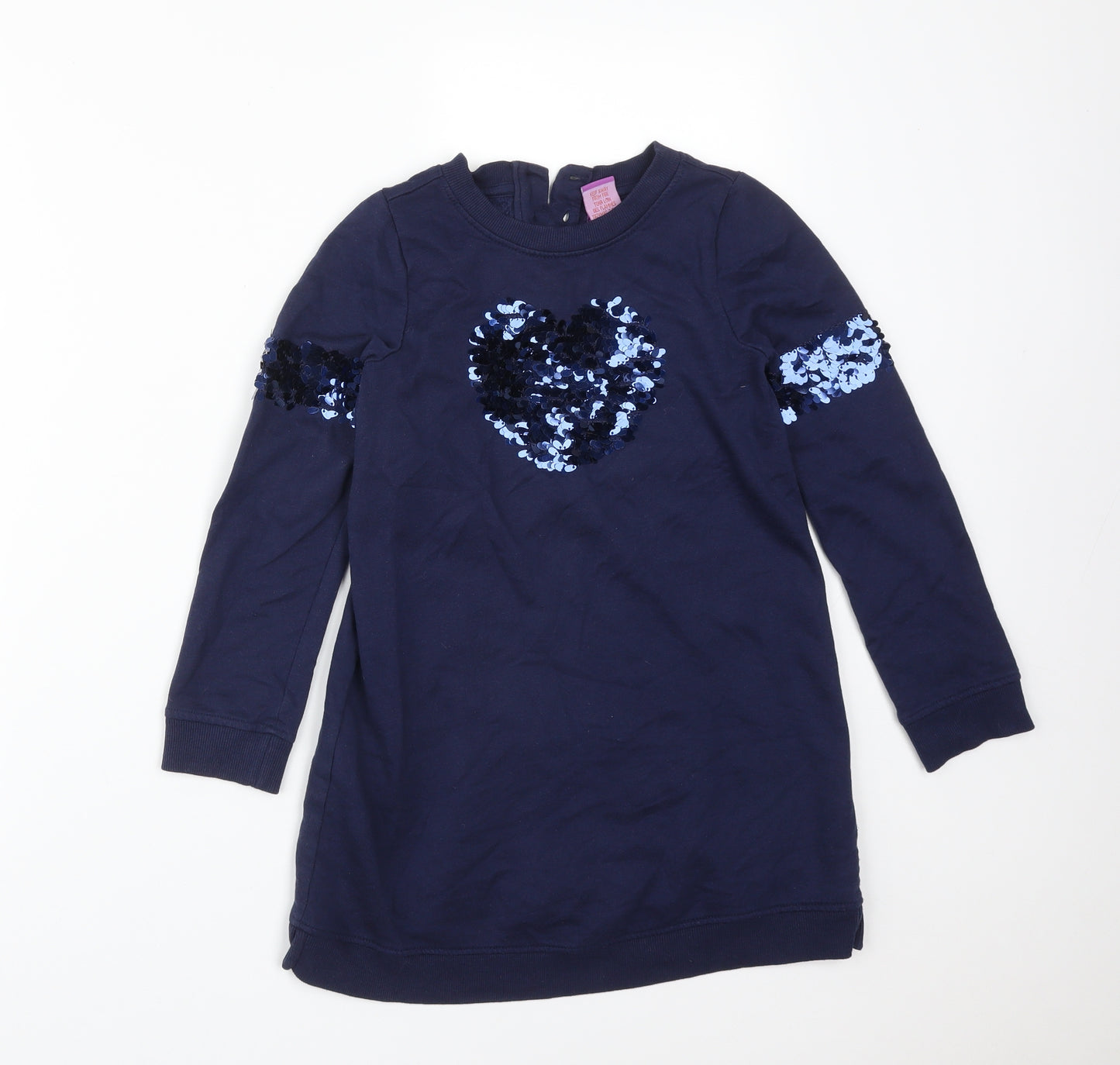 SHRINKING VIOLET Girls Blue  Cotton Pullover Sweatshirt Size 6-7 Years   - HEART
