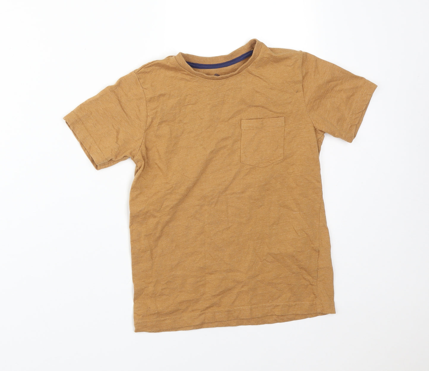 Matalan Boys Brown  Cotton Basic T-Shirt Size 7 Years Crew Neck
