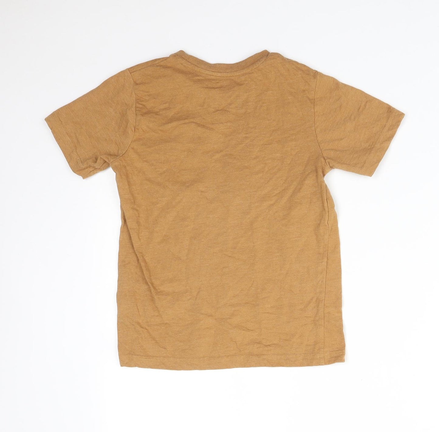 Matalan Boys Brown  Cotton Basic T-Shirt Size 7 Years Crew Neck
