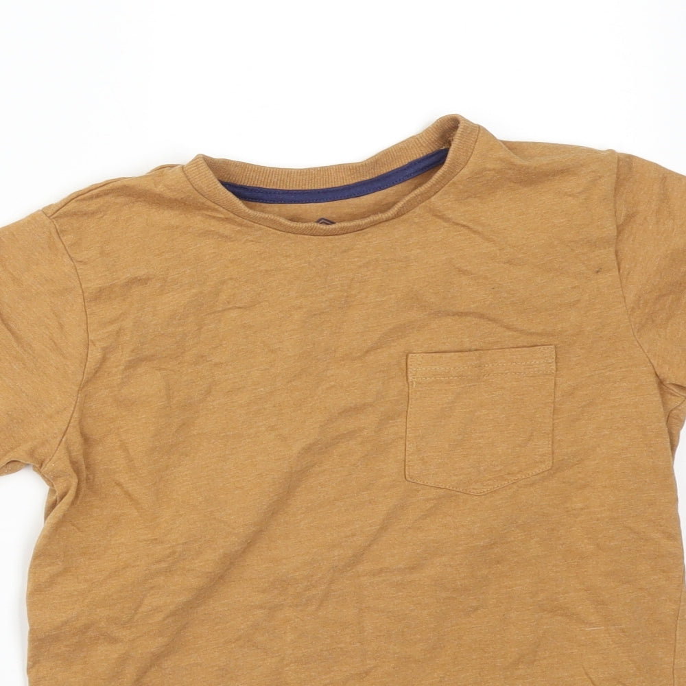 Matalan Boys Brown  Cotton Basic T-Shirt Size 7 Years Crew Neck