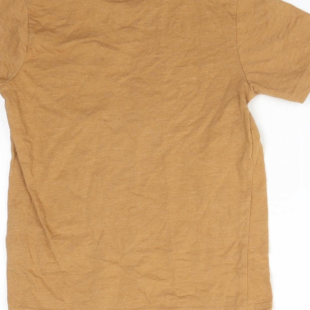Matalan Boys Brown  Cotton Basic T-Shirt Size 7 Years Crew Neck