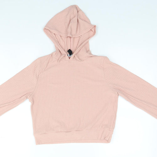 New Look Womens Pink  Viscose Pullover Hoodie Size M