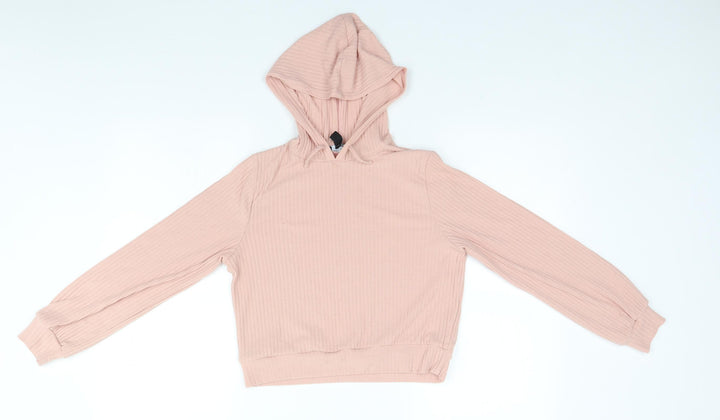 New Look Womens Pink  Viscose Pullover Hoodie Size M