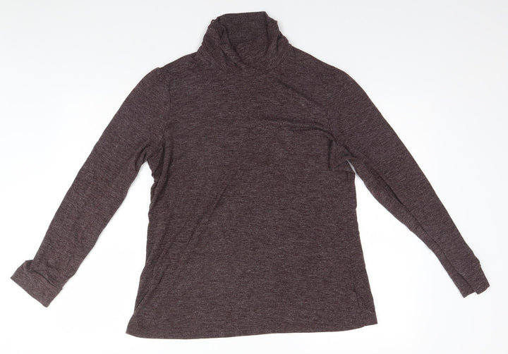 NEXT Womens Grey Polyester Basic T-Shirt Size 18 Roll Neck
