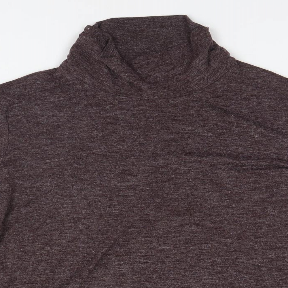NEXT Womens Grey  Polyester Basic T-Shirt Size 18 Roll Neck
