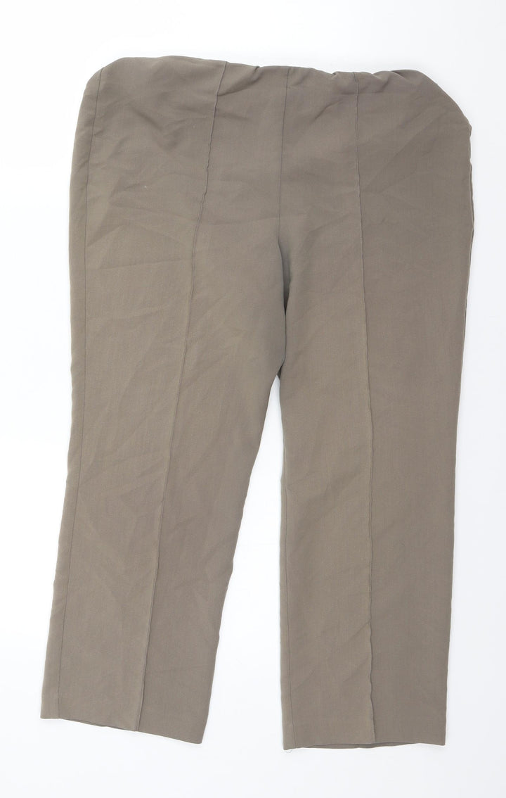Bonmarché Womens Beige Polyester Trousers Size 12 L26 in Regular