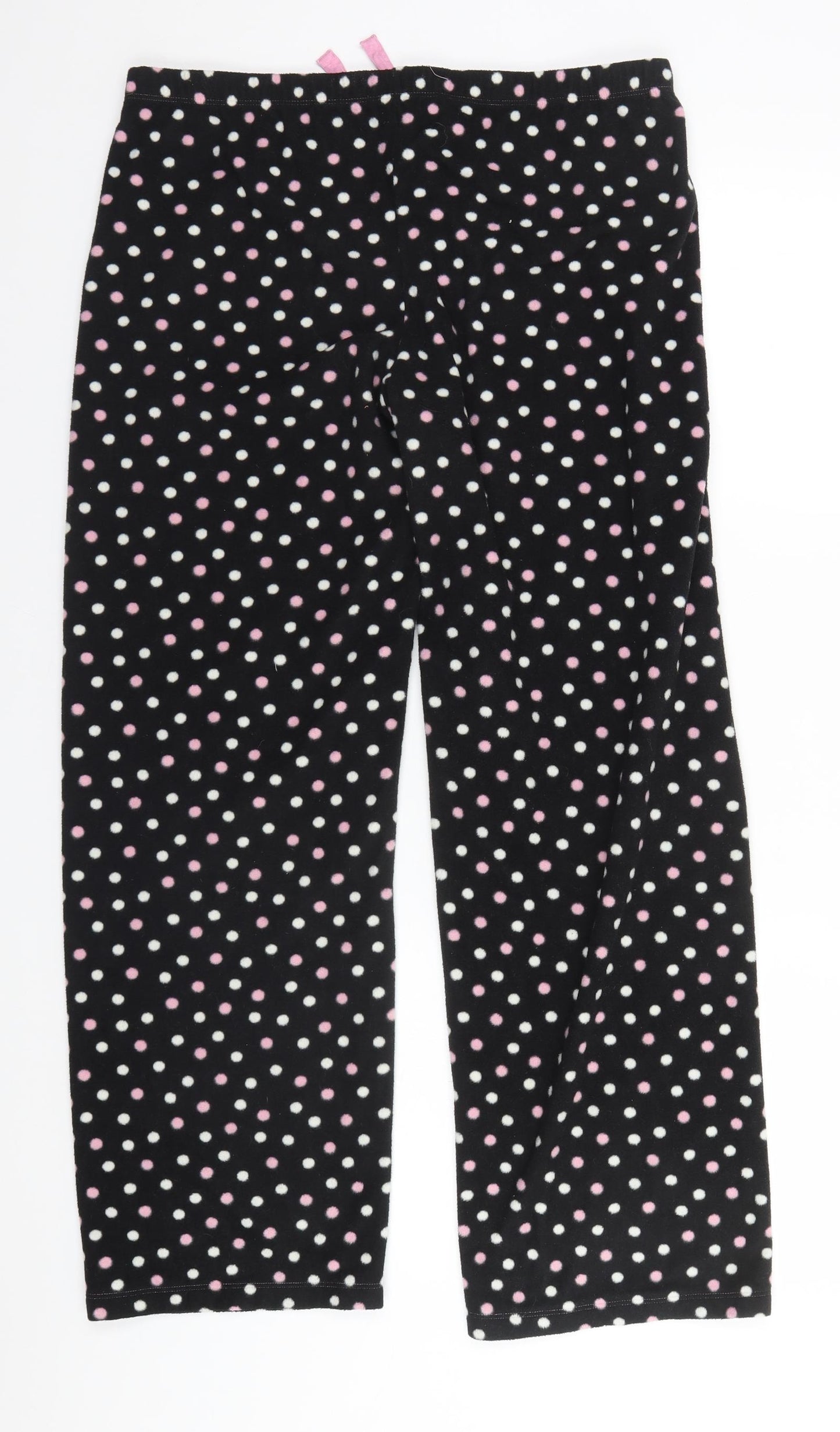 Marks and Spencer Womens Black Polka Dot Polyester  Pyjama Pants Size 12