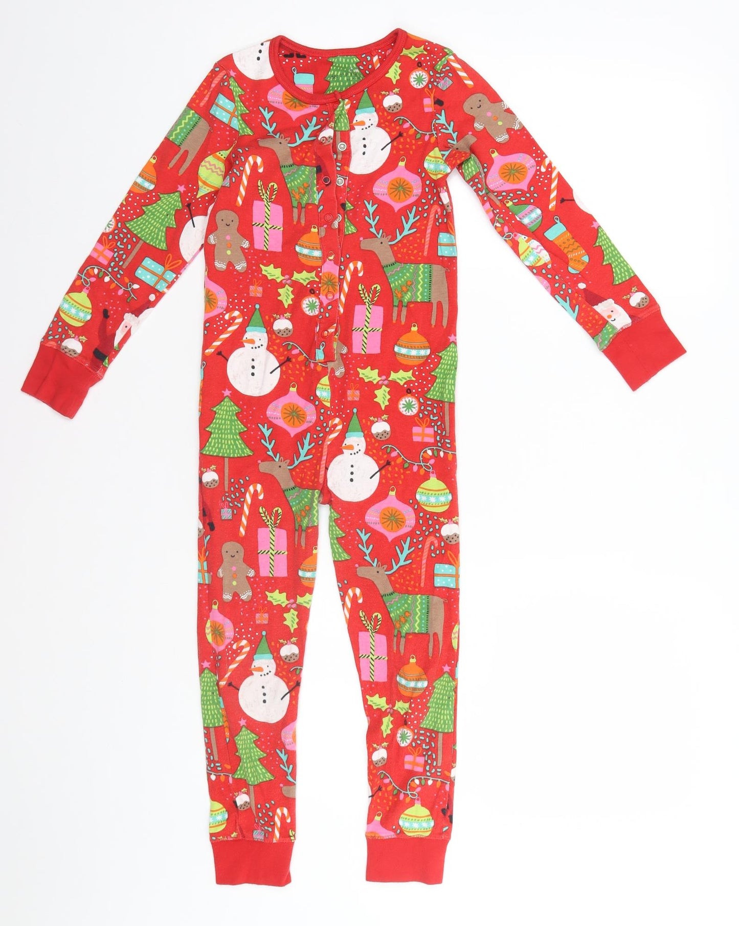 NEXT Boys Red Geometric Cotton  One Piece Size 7 Years   - Christmas