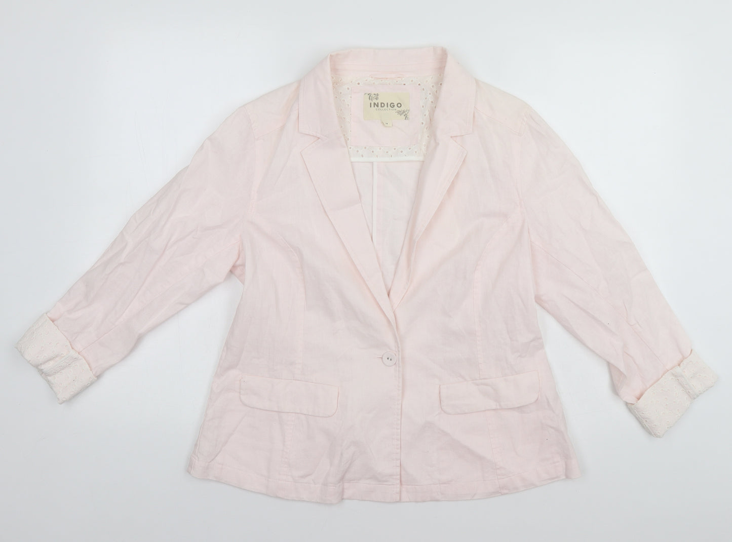 Indigo Womens White   Jacket  Size 14