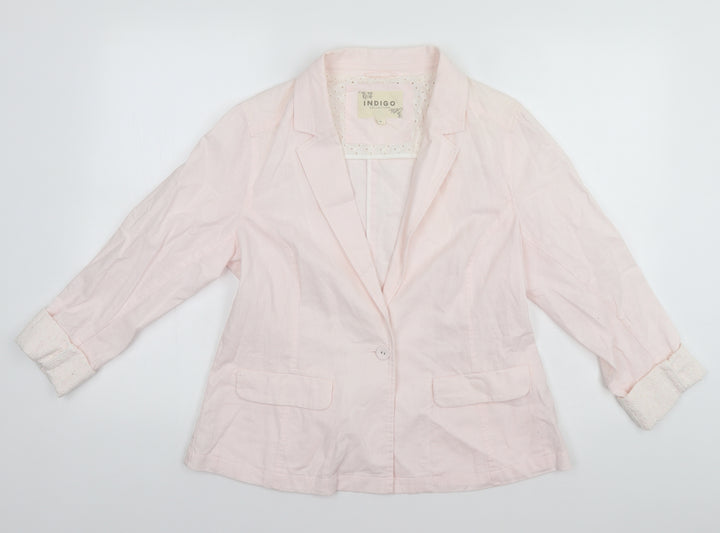 Indigo Womens White   Jacket  Size 14