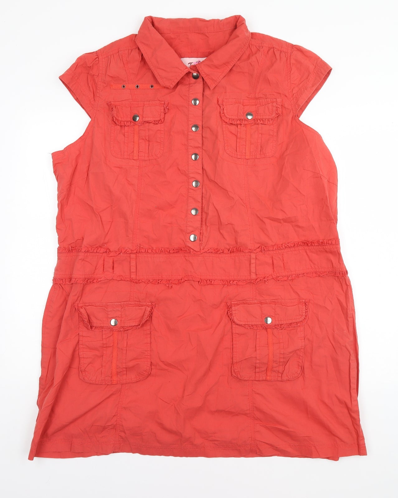 Joe Browns Womens Red  Cotton A-Line  Size 24 Collared