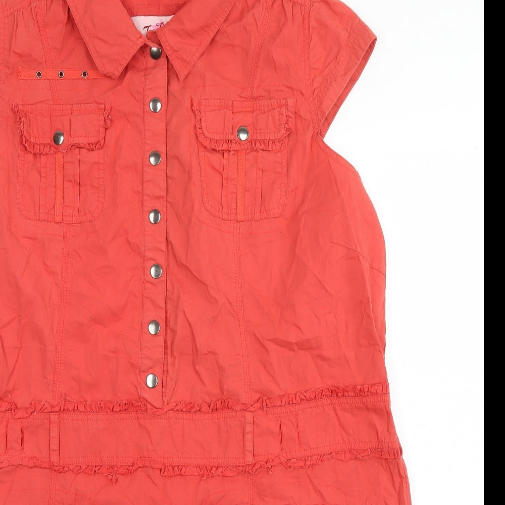 Joe Browns Womens Red  Cotton A-Line  Size 24 Collared