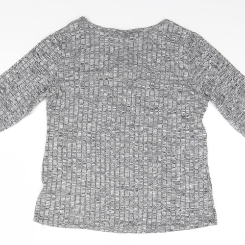 fransa Womens Silver Round Neck   Pullover Jumper Size L