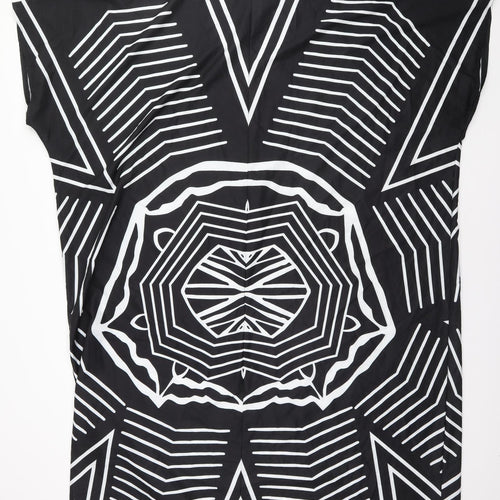 Preworn Womens Black Geometric  A-Line  Size 4XL Off the Shoulder
