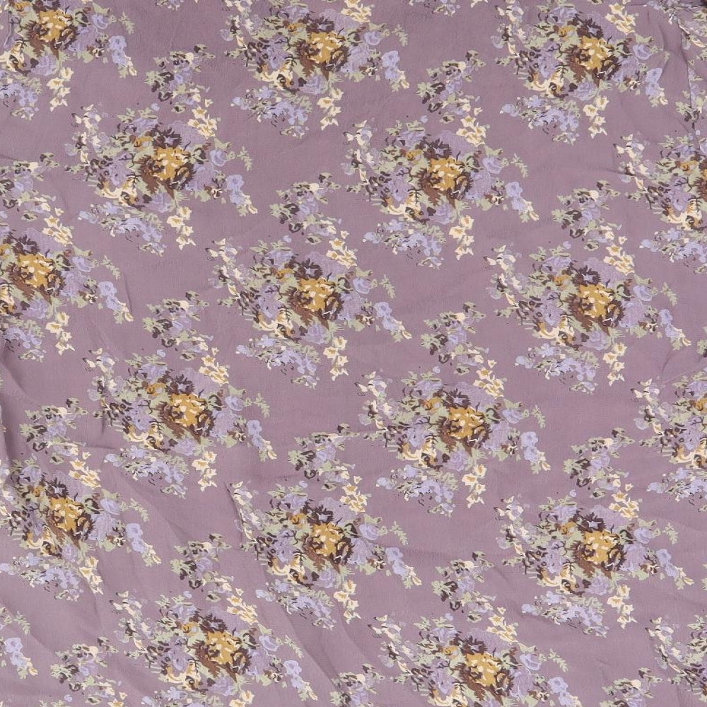 Matalan Womens Grey Floral Viscose Basic Button-Up Size 26 Collared