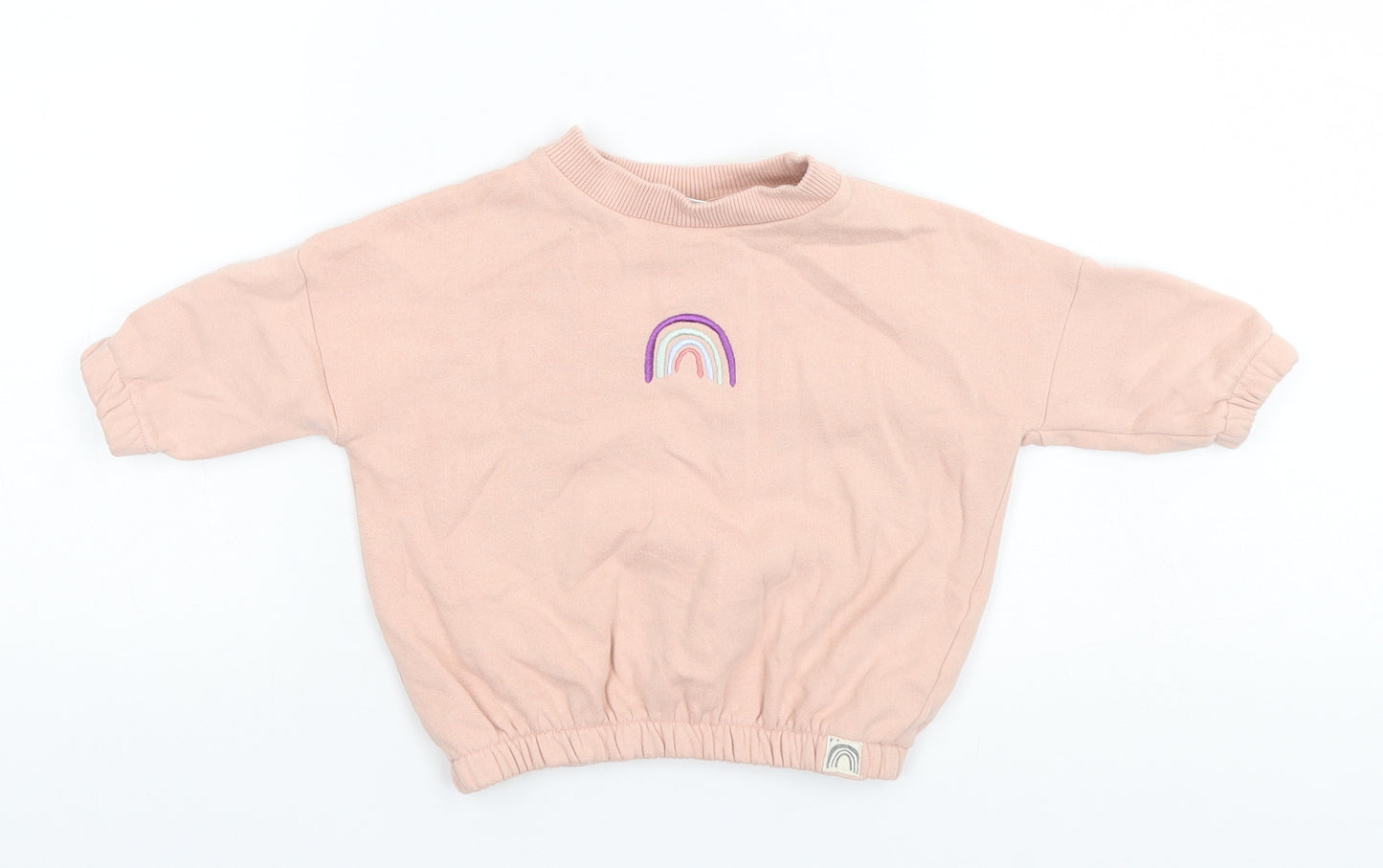 NEXT Baby Pink  Cotton Pullover Jumper Size 6-9 Months