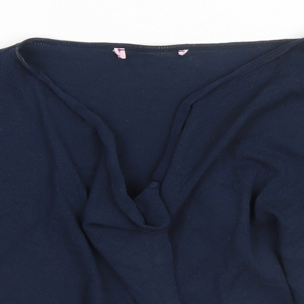 Per Una Womens Blue Round Neck  Viscose Cardigan Jumper Size 14