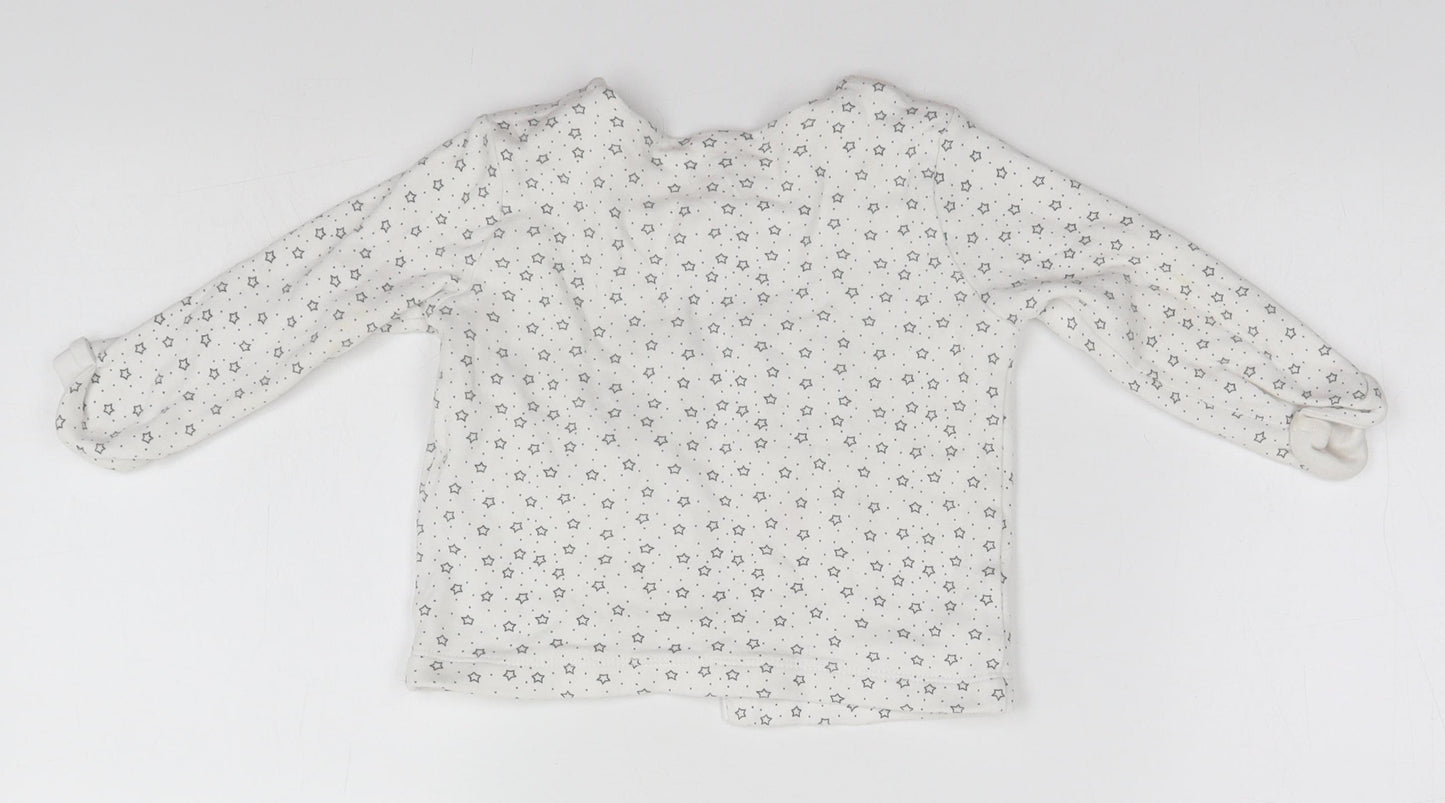 Matalan Baby White Geometric  Jacket  Size 12-18 Months