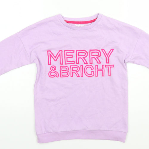 Nutmeg Girls Blue Round Neck  Polyester Pullover Jumper Size 10-11 Years   - Merry & Bright