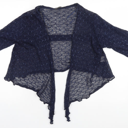 Preworn Womens Blue Round Neck  Polyester Cardigan Jumper Size XL