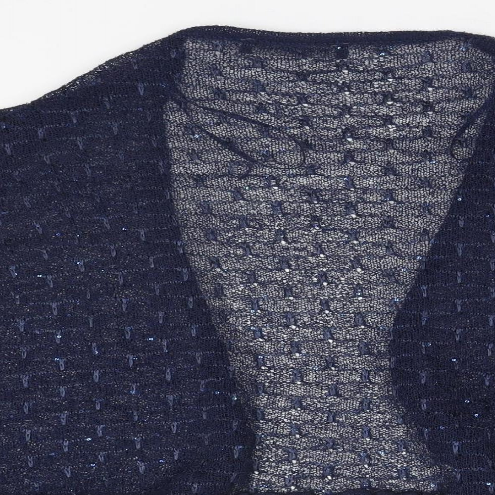 Preworn Womens Blue Round Neck  Polyester Cardigan Jumper Size XL