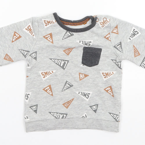 TU Baby Grey  Cotton Pullover Jumper Size 9-12 Months