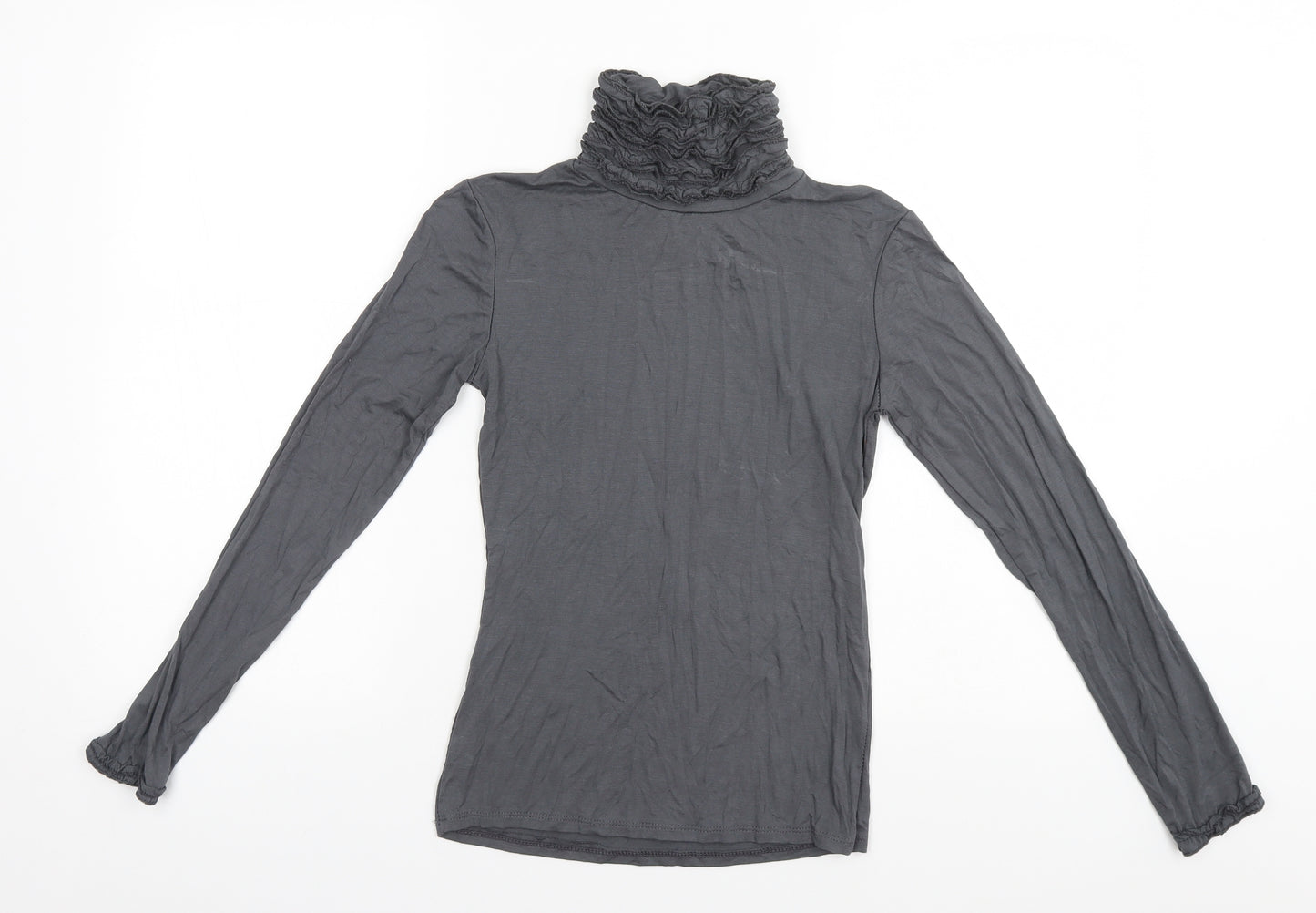 Preworn Womens Grey Roll Neck  Viscose Pullover Jumper