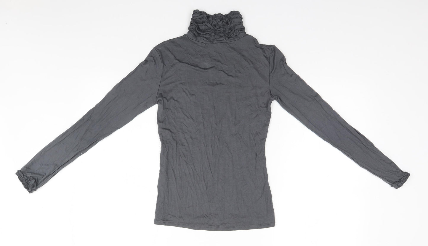 Preworn Womens Grey Roll Neck  Viscose Pullover Jumper