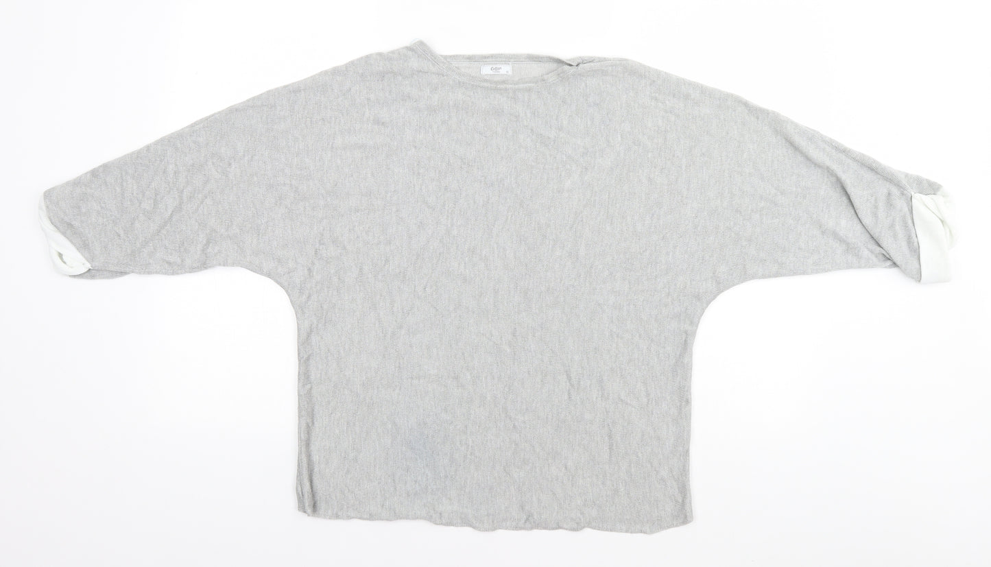 Cotton Traders Womens Grey Round Neck  Viscose Pullover Jumper Size 16