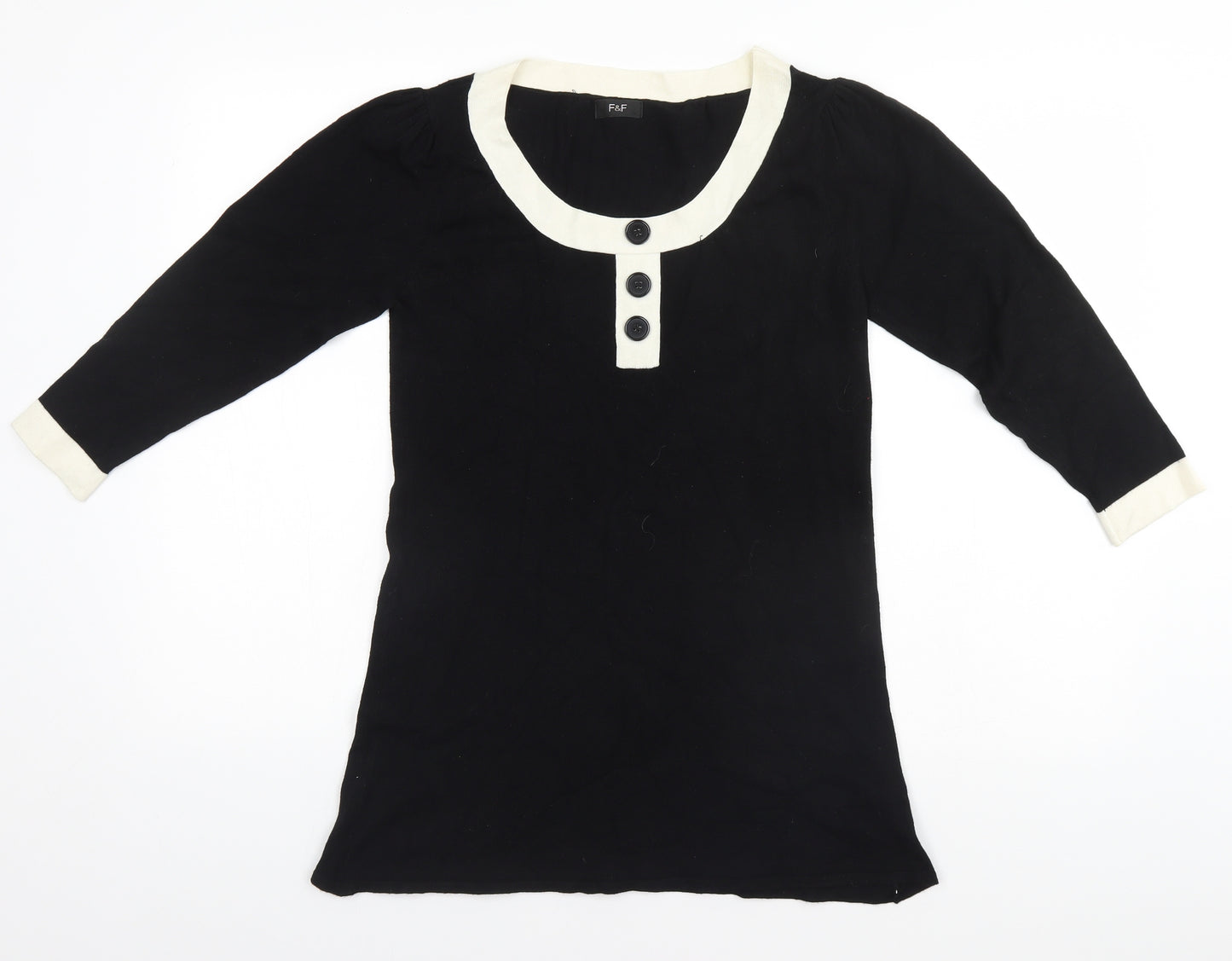 F&F Womens Black  Viscose A-Line  Size 10 Round Neck