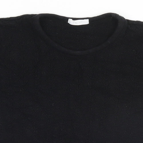 NEXT Girls Black  Cotton Basic T-Shirt Size 10 Years Round Neck