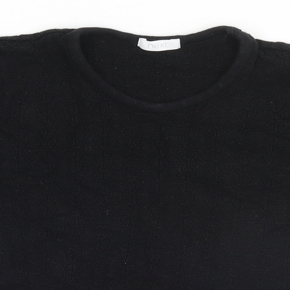 NEXT Girls Black  Cotton Basic T-Shirt Size 10 Years Round Neck