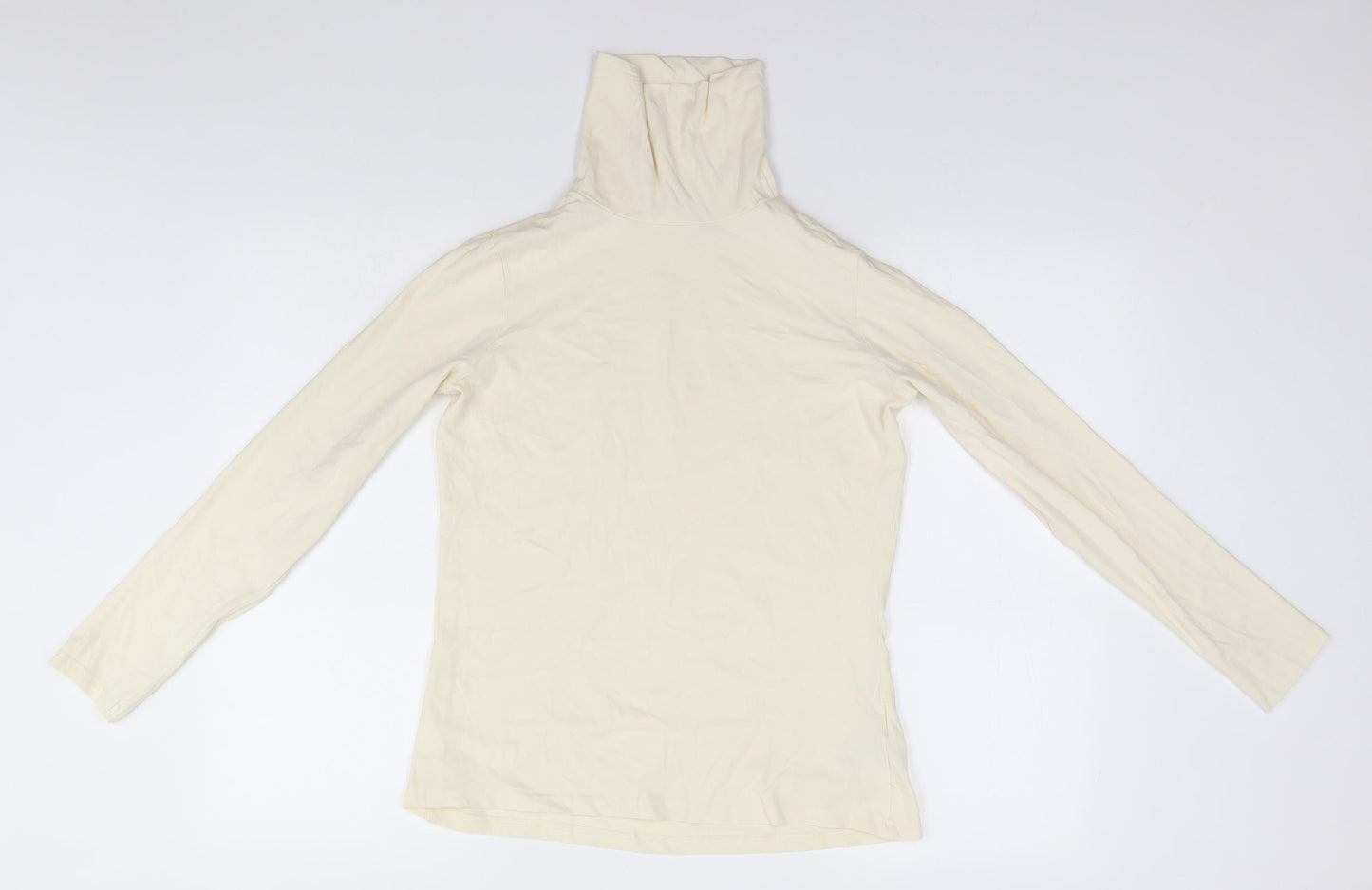 ESMARA Womens Ivory Roll Neck  Cotton Pullover Jumper Size 14