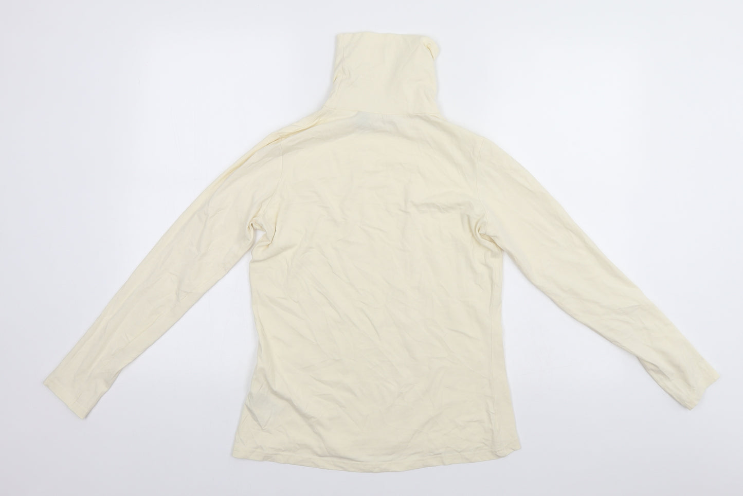 ESMARA Womens Ivory Roll Neck  Cotton Pullover Jumper Size 14