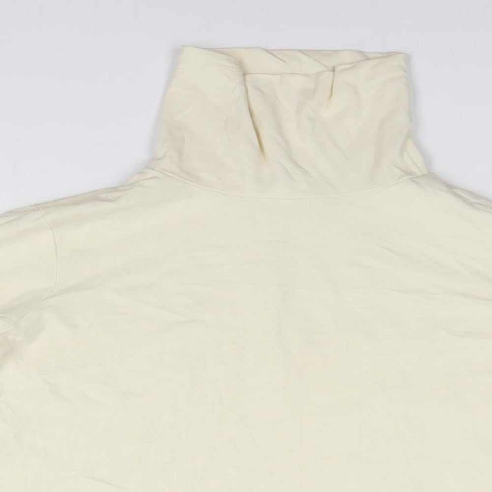 ESMARA Womens Ivory Roll Neck  Cotton Pullover Jumper Size 14