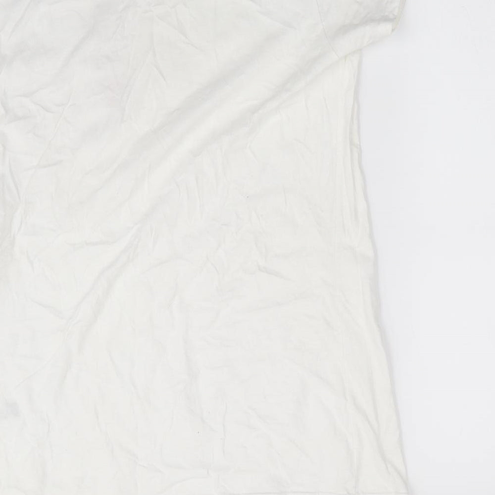 Gildan Womens White  Cotton Basic T-Shirt Size XL Round Neck - Q Heart