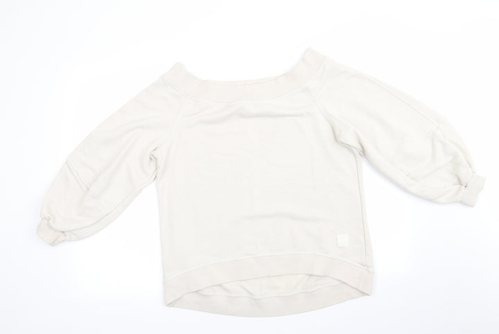 River Island Womens Ivory Polyester Pullover Sweatshirt Size M
