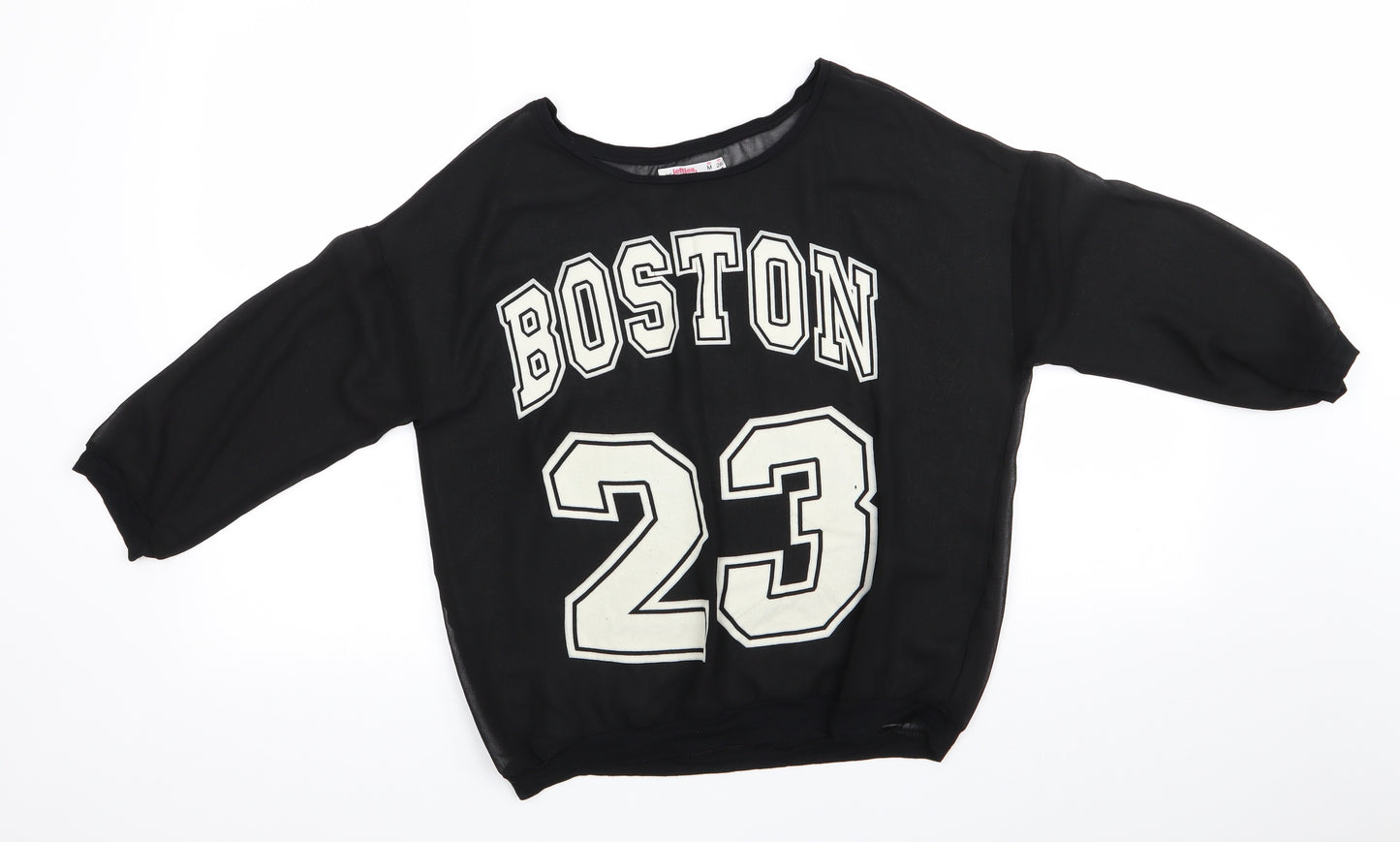 My Lefties Womens Black   Basic Blouse Size M Round Neck - Boston 23