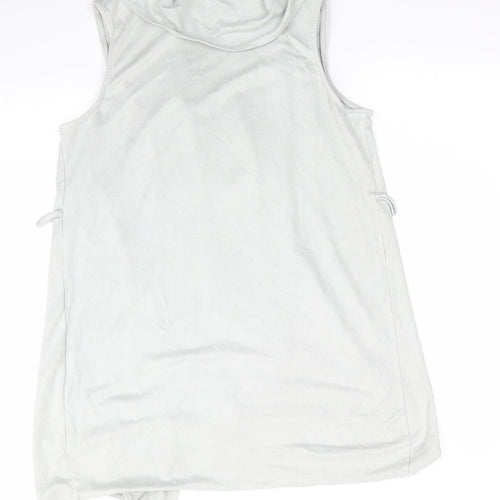 SheIn Womens Green   Gilet Waistcoat Size 6   - Sleeveless Pale Green Suede Effect Waterfall Waistcoat