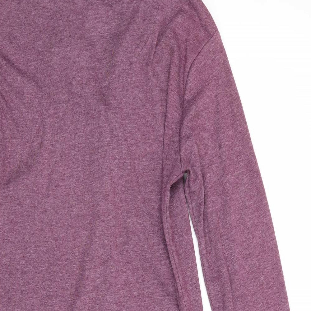 Fat Face Womens Purple  Polyester A-Line  Size 8  High Neck  - Hoodie Sweat Dress Front Fastening