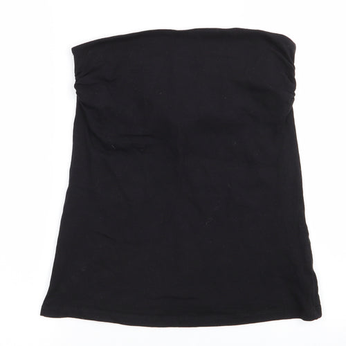 Matalan Womens Black  Cotton Basic T-Shirt Size 12 Off the Shoulder