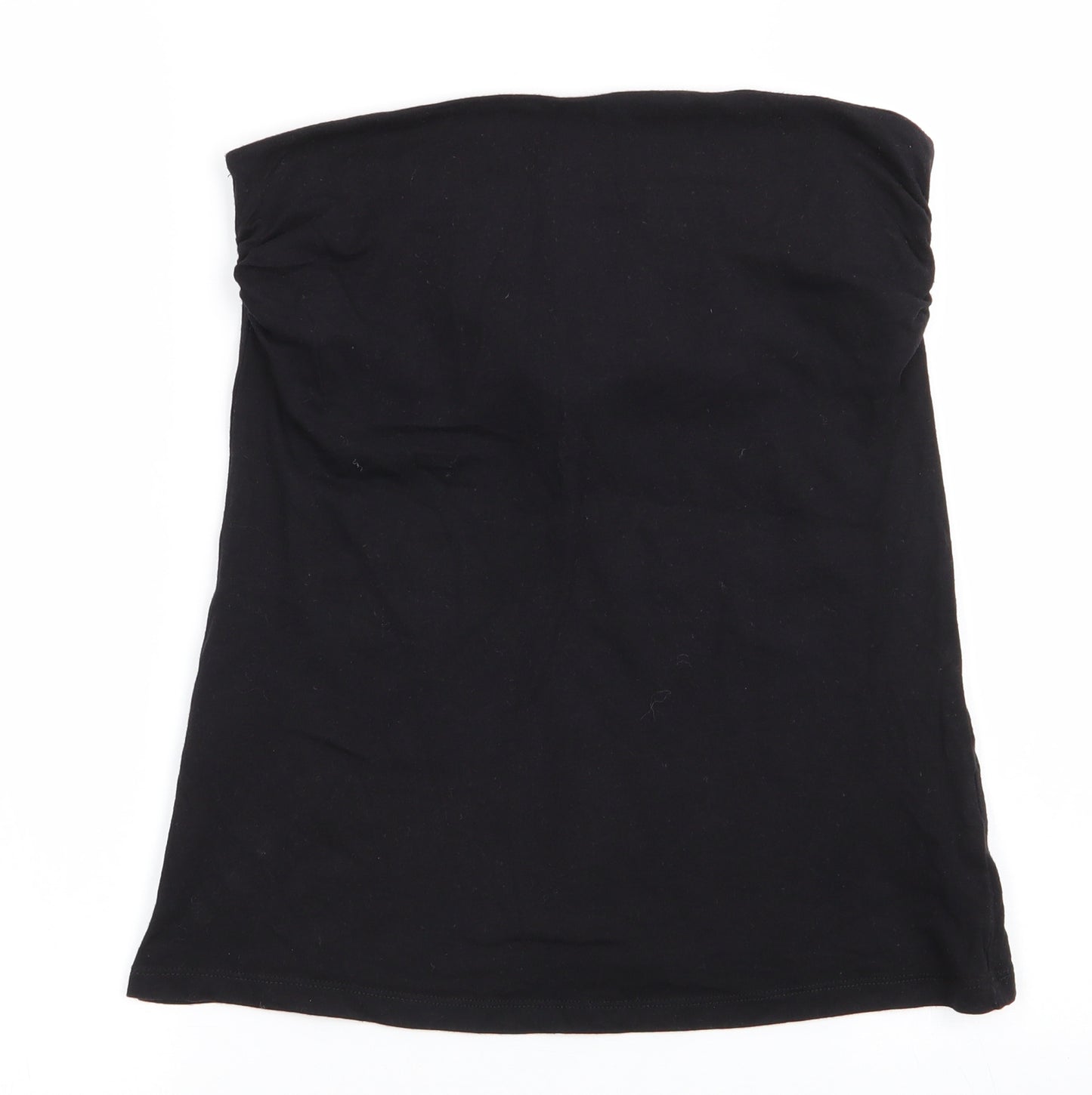 Matalan Womens Black  Cotton Basic T-Shirt Size 12 Off the Shoulder