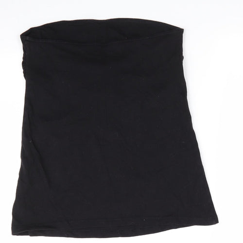 Matalan Womens Black  Cotton Basic T-Shirt Size 12 Off the Shoulder